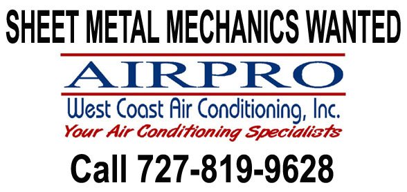 Airpro Sheet Metal Mechanics Wanted - 727-819-9628